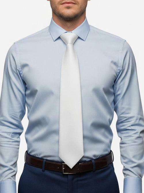 Suitable zijde stropdas wit