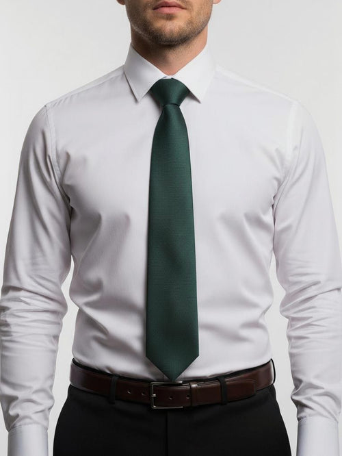 Suitable zijde stropdas donkergroen