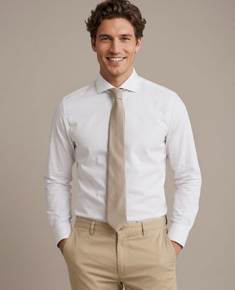 Zijde stropdas beige