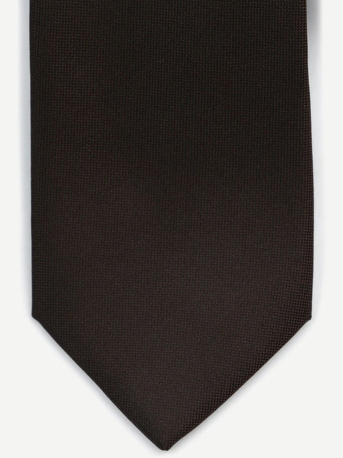 Suitable zijde stropdas donkerbruin