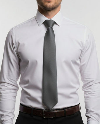 Suitable zijde stropdas antraciet