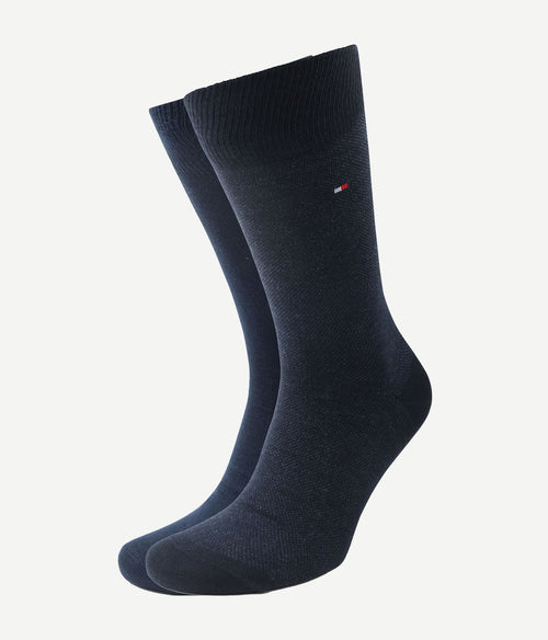Tommy Hilfiger (2-pack) sokken birdseye blauw 001