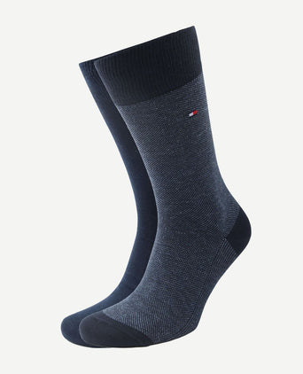 Tommy Hilfiger (2-pack) sokken birdseye blauw 004