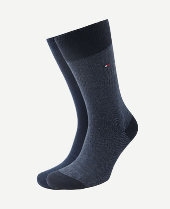 (2-pack) sokken birdseye blauw 004