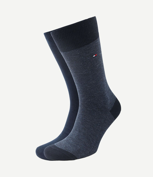 (2-pack) sokken birdseye blauw 004