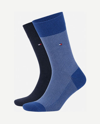 (2-pack) sokken birdseye blauw 033