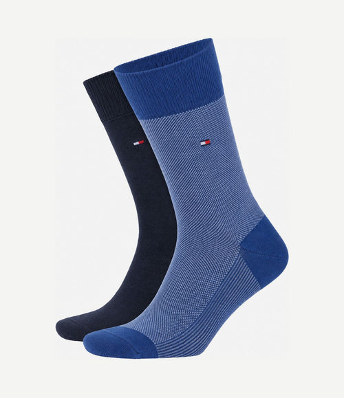 (2-pack) sokken birdseye blauw 033