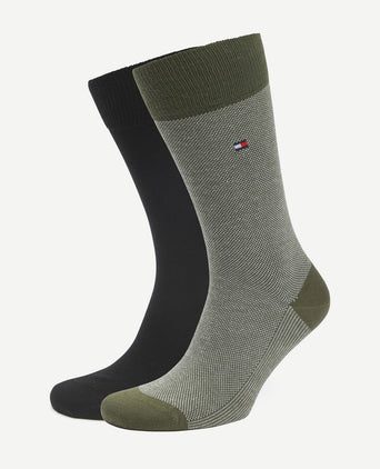 Tommy Hilfiger (2-pack) sokken birdseye groen