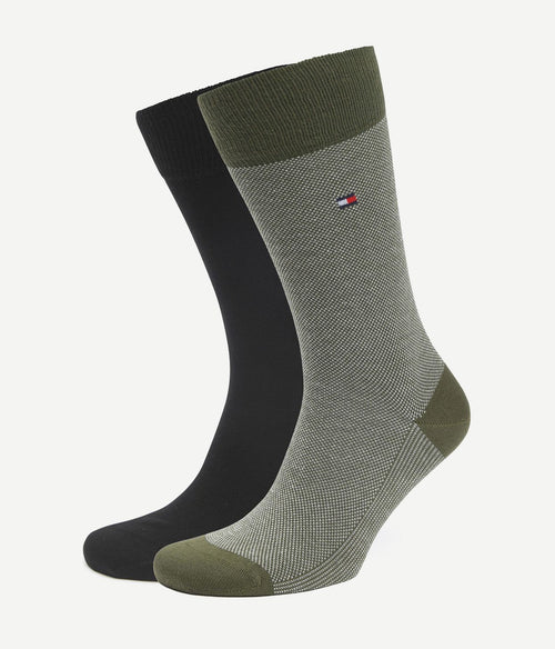 Tommy Hilfiger (2-pack) sokken birdseye groen