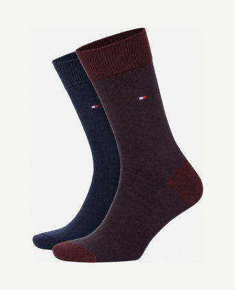 (2-pack) sokken birdseye donkerblauw bordeaux