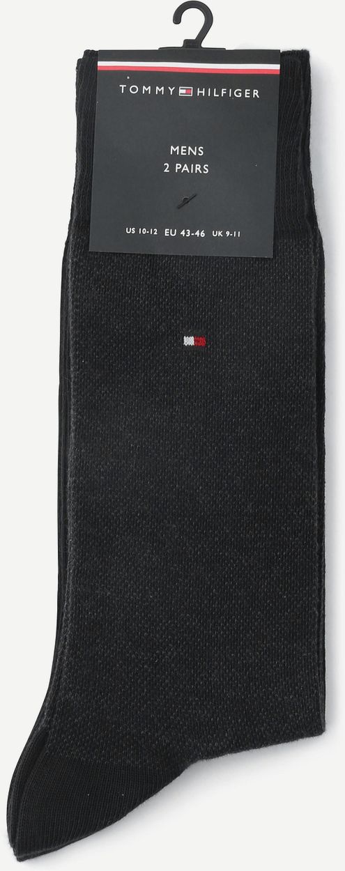 Tommy Hilfiger (2-pack) sokken birdseye zwart
