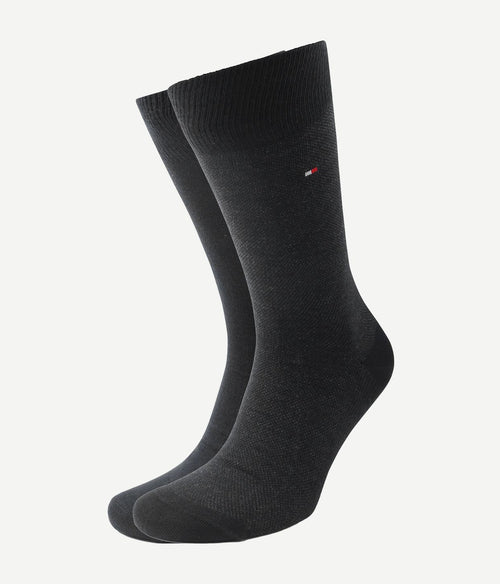 Tommy Hilfiger (2-pack) sokken birdseye zwart