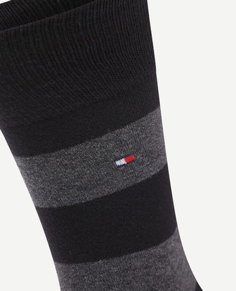 Tommy Hilfiger (2-pack) sokken streep uni zwart