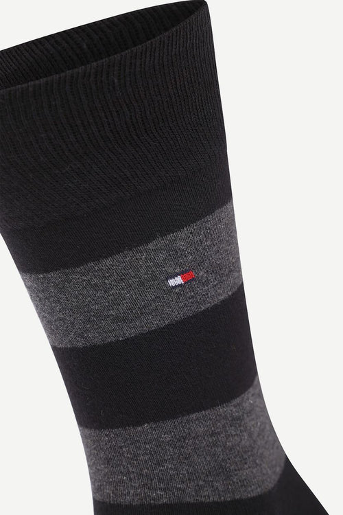 Tommy Hilfiger (2-pack) sokken streep uni zwart