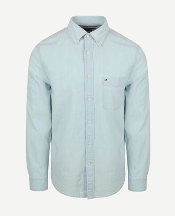 Chambray overhemd lichtblauw