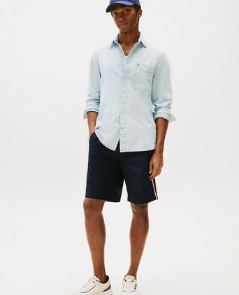 Tommy Hilfiger chambray overhemd lichtblauw | Regular-fit
