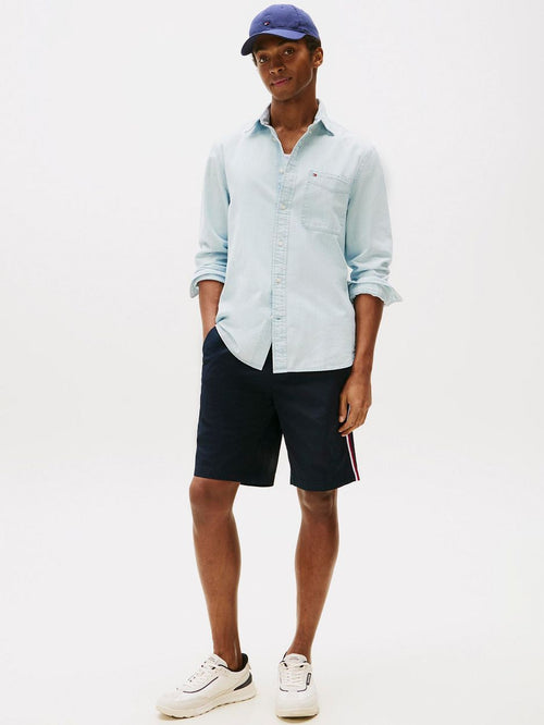 Tommy Hilfiger chambray overhemd lichtblauw | Regular-fit