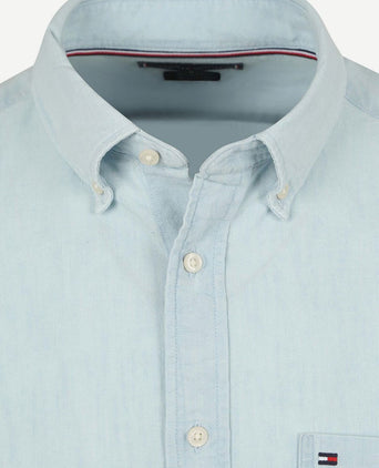 Tommy Hilfiger chambray overhemd lichtblauw | Regular-fit