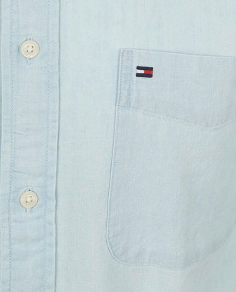 Tommy Hilfiger chambray overhemd lichtblauw | Regular-fit