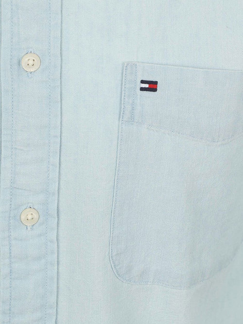 Tommy Hilfiger chambray overhemd lichtblauw | Regular-fit