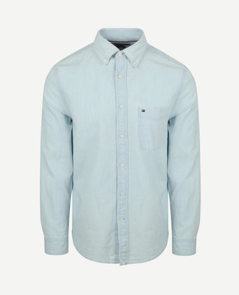 Chambray overhemd lichtblauw
