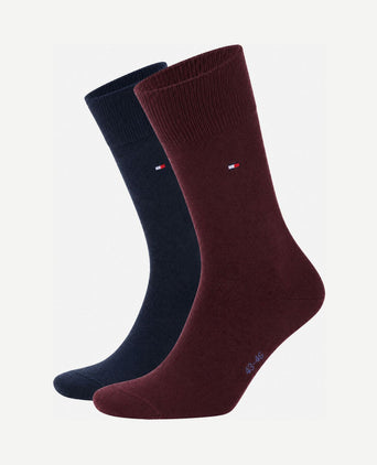 Classic (2-pack) sokken donkerblauw bordeaux