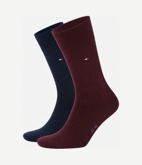Classic (2-pack) sokken donkerblauw bordeaux