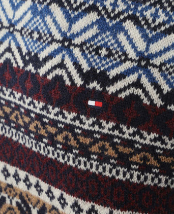 Tommy Hilfiger fairisle trui print camel | Regular-fit