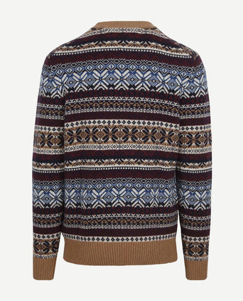 Tommy Hilfiger fairisle trui print camel | Regular-fit