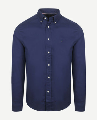 Tommy Hilfiger flanel overhemd donkerblauw | Regular-fit