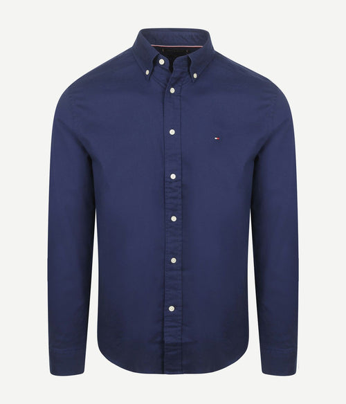 Tommy Hilfiger flanel overhemd donkerblauw | Regular-fit