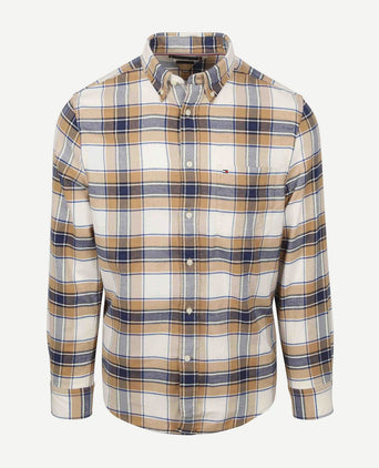 Flanel overhemd ruit beige