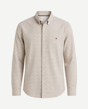 Flanel overhemd ruit beige
