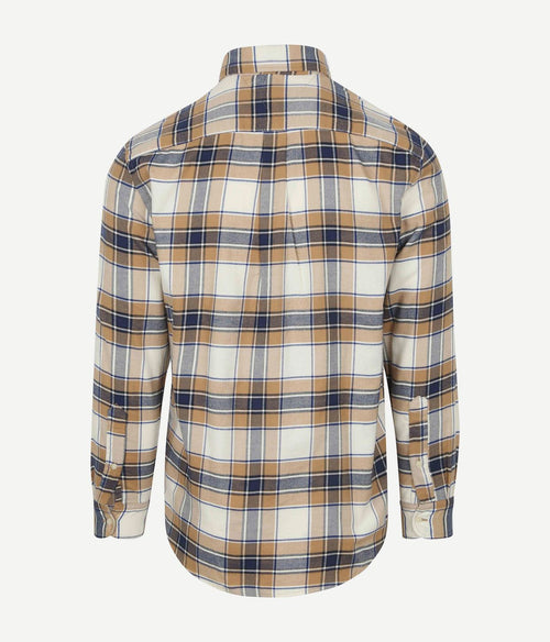 Flanel overhemd ruit beige