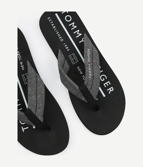 Flip flops chambray zwart