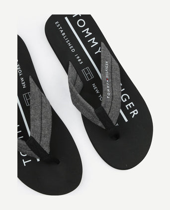 Flip flops chambray zwart