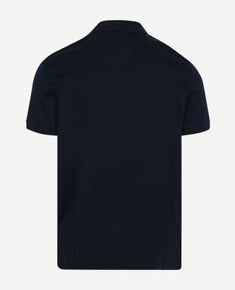 Half-zip polo interlock donkerblauw