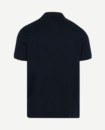 Half-zip polo interlock donkerblauw
