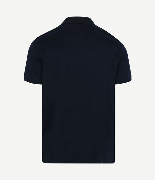 Half-zip polo interlock donkerblauw