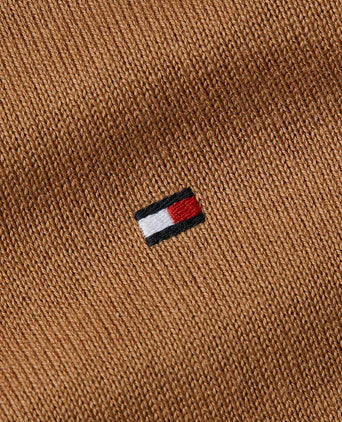 Tommy Hilfiger halve rits trui camel | Regular-fit