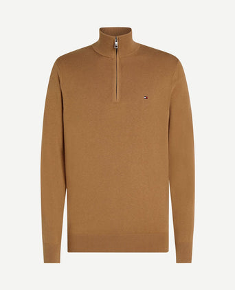 halve rits trui camel