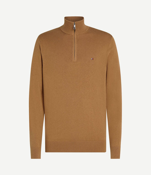 halve rits trui camel