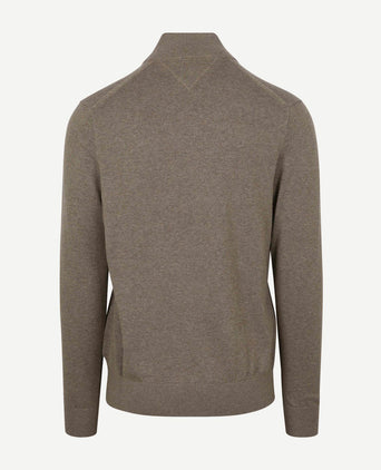Tommy Hilfiger halve rits trui camel | Regular-fit