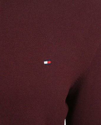 Tommy Hilfiger halve rits trui essential bordeaux | Regular-fit
