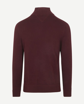 Tommy Hilfiger halve rits trui essential bordeaux | Regular-fit