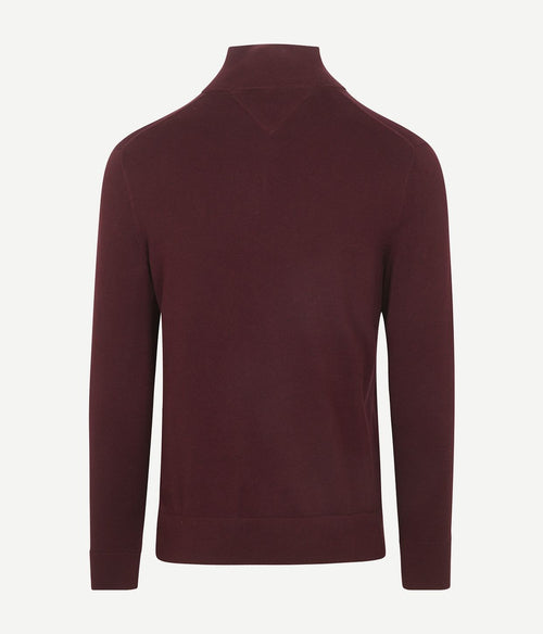 Tommy Hilfiger halve rits trui essential bordeaux | Regular-fit