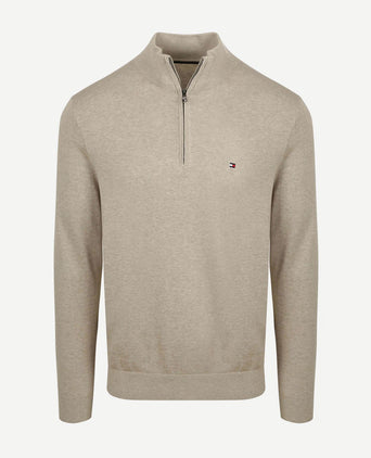 halve rits trui essential greige