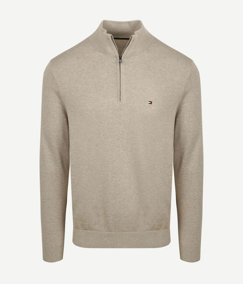 halve rits trui essential greige