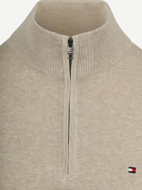 halve rits trui essential greige