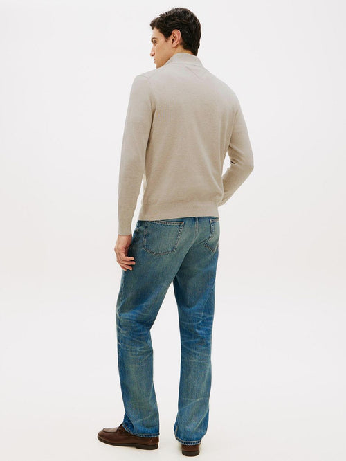 halve rits trui essential greige